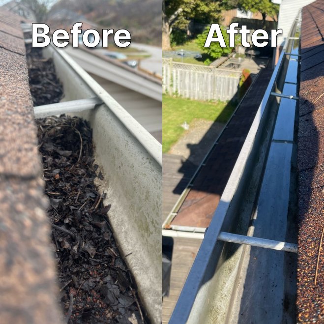 Gutter Cleaning London ontario before and after