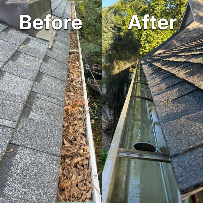 Gutter Cleaning London ontario before and after