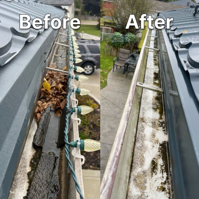 Gutter Cleaning London ontario before and after